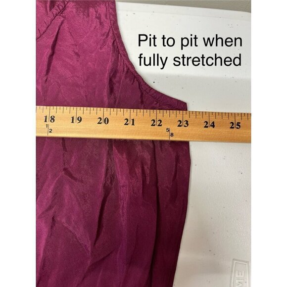 April Cornell Midi Maxi Dress V-Shaped Hem Medium Burgundy Purple Dots Lace Y2K - Picture 6 of 9